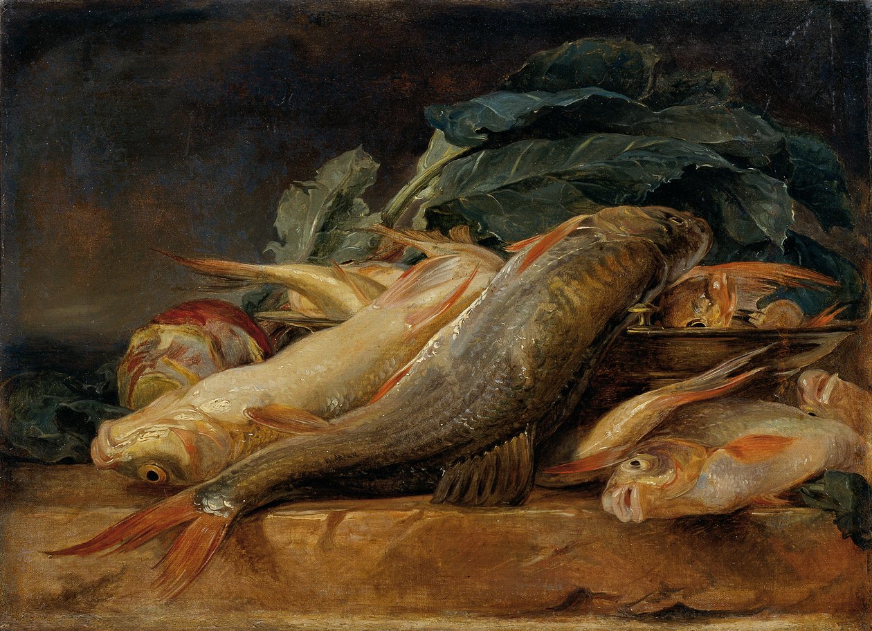 Natureza morta com peixes de Josef Neugebauer