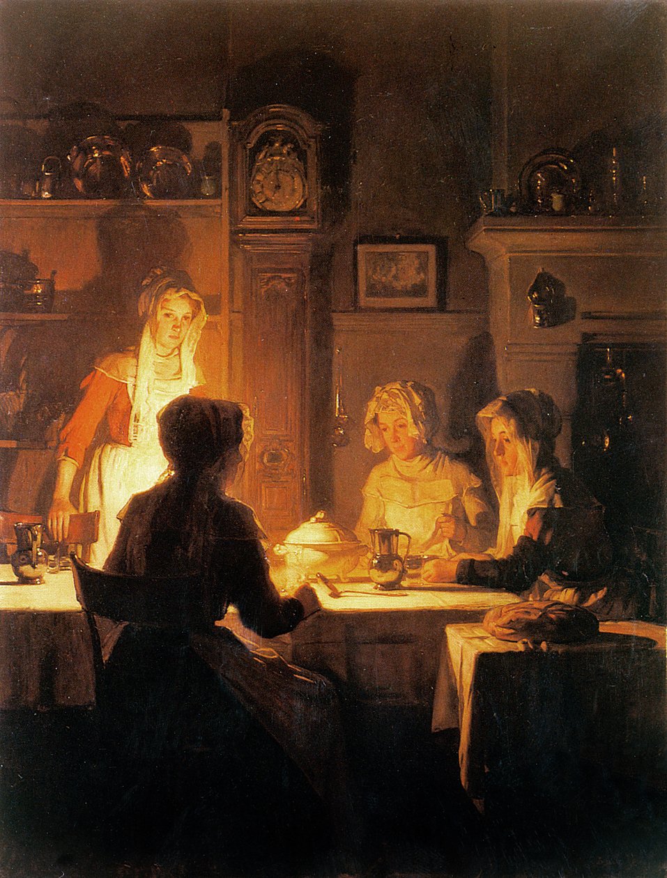 A Refeição Noturna, c.1900 de Joseph Bail