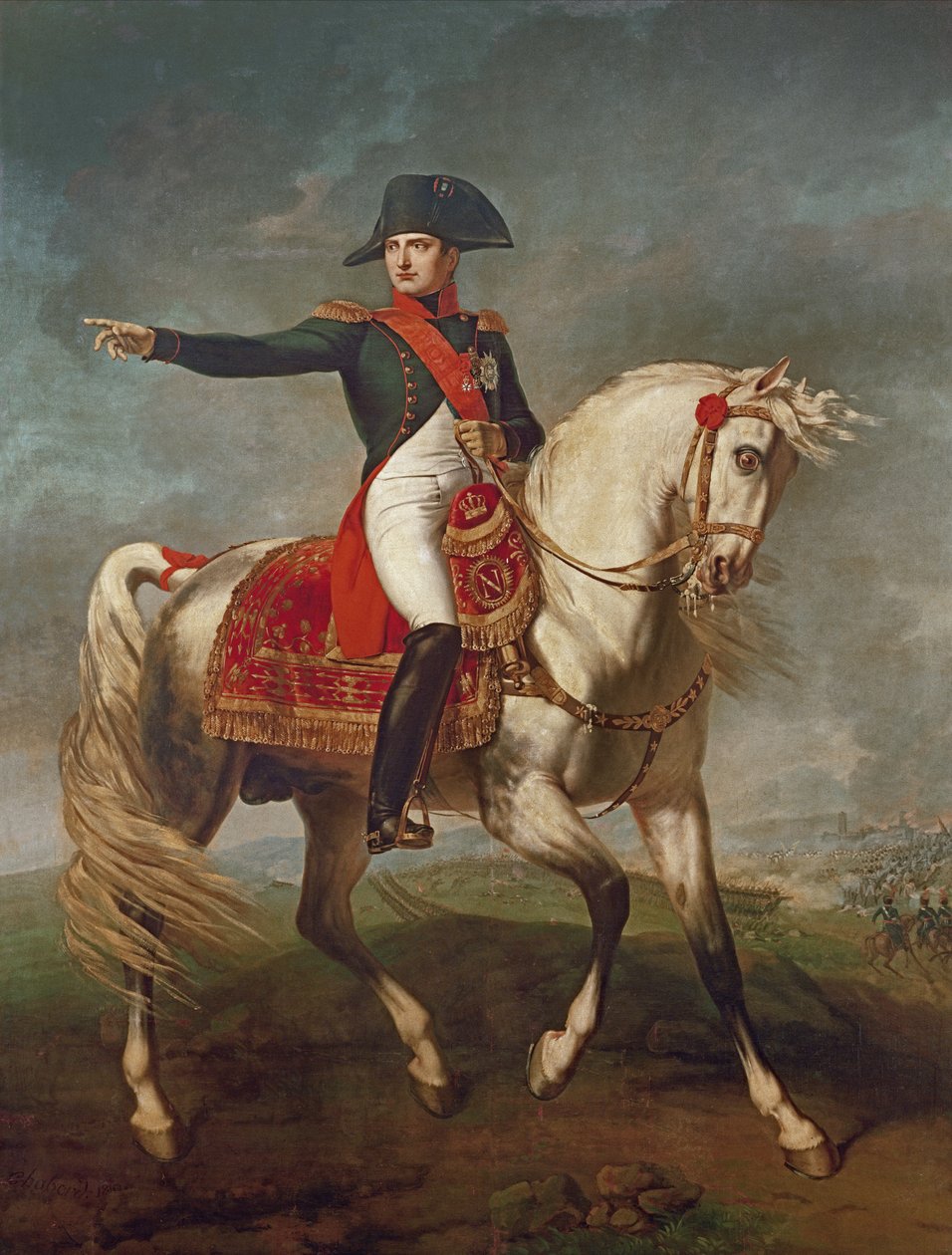 Retrato Equestre de Napoleão I (1769-1821) 1810 de Joseph Chabord