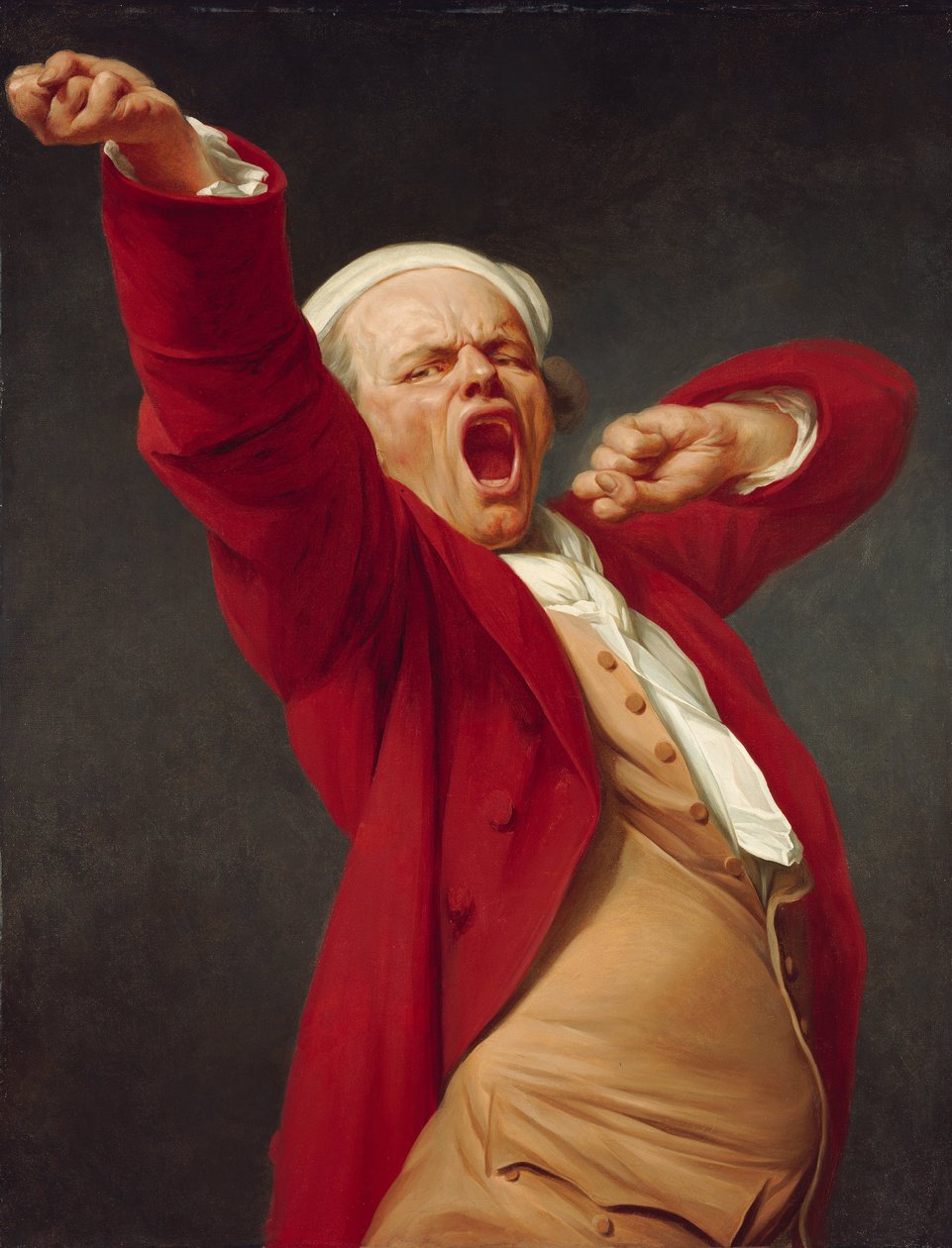 Auto-retrato, bocejando de Joseph Ducreux