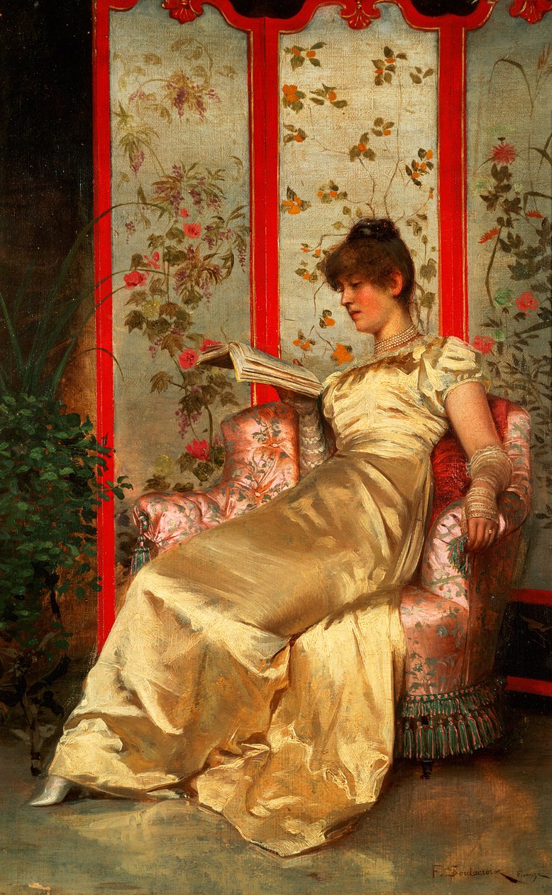 Senhora lendo de Joseph Frederick Charles Soulacroix