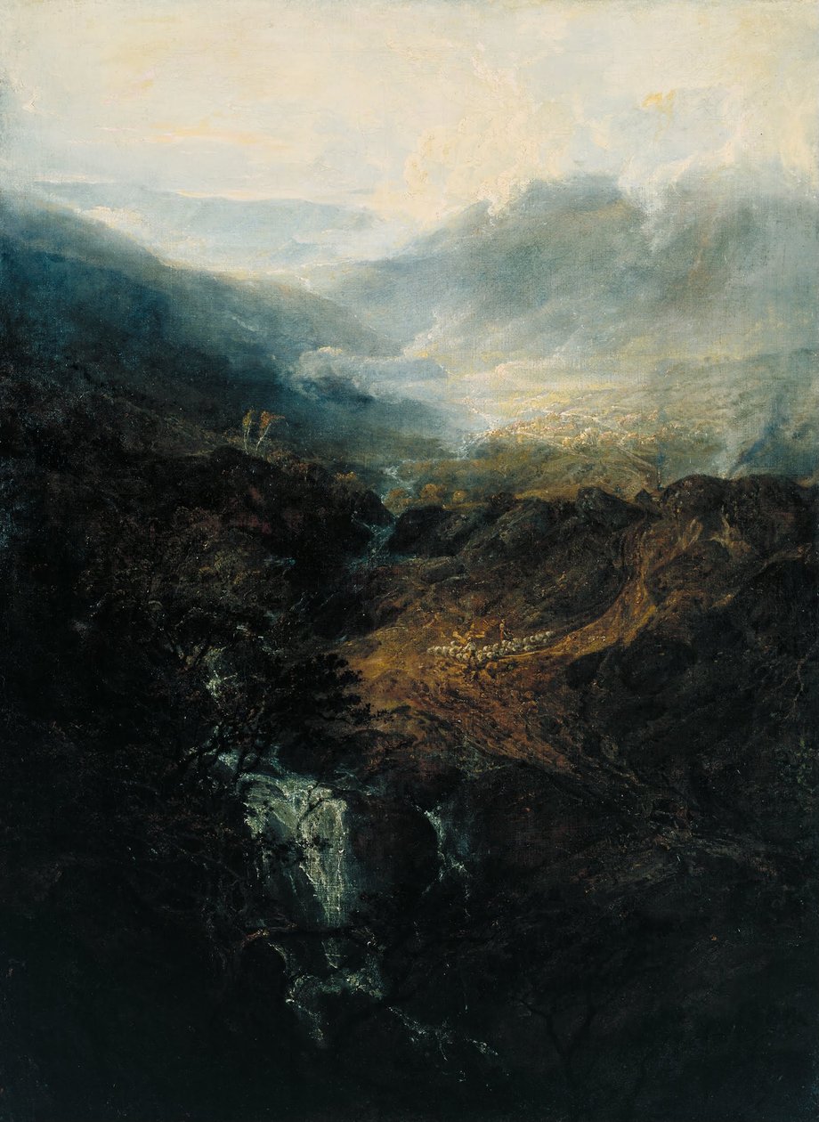 Manhã entre as colinas de Coniston, Cumberland de Joseph Mallord William Turner