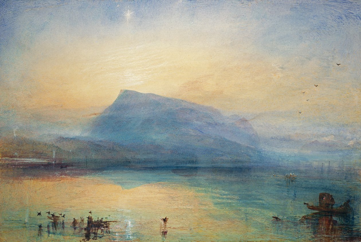 O Rigi Azul: Lago de Lucerna - Nascer do Sol, 1842 de Joseph Mallord William Turner