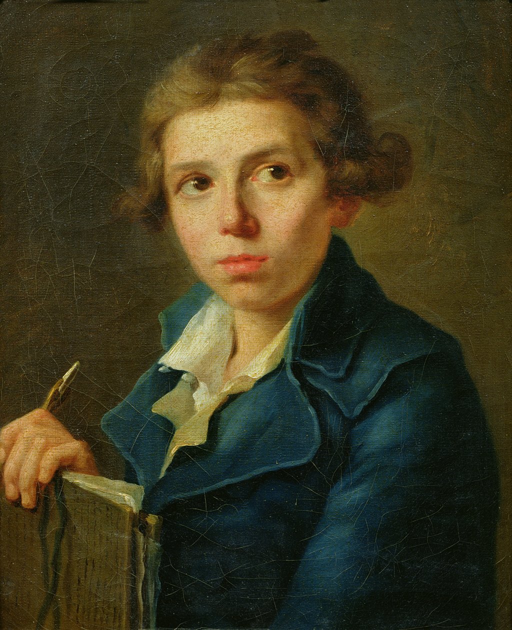 Retrato de Jacques-Louis David (1748-1825) como um jovem de Joseph Marie, the Elder Vien