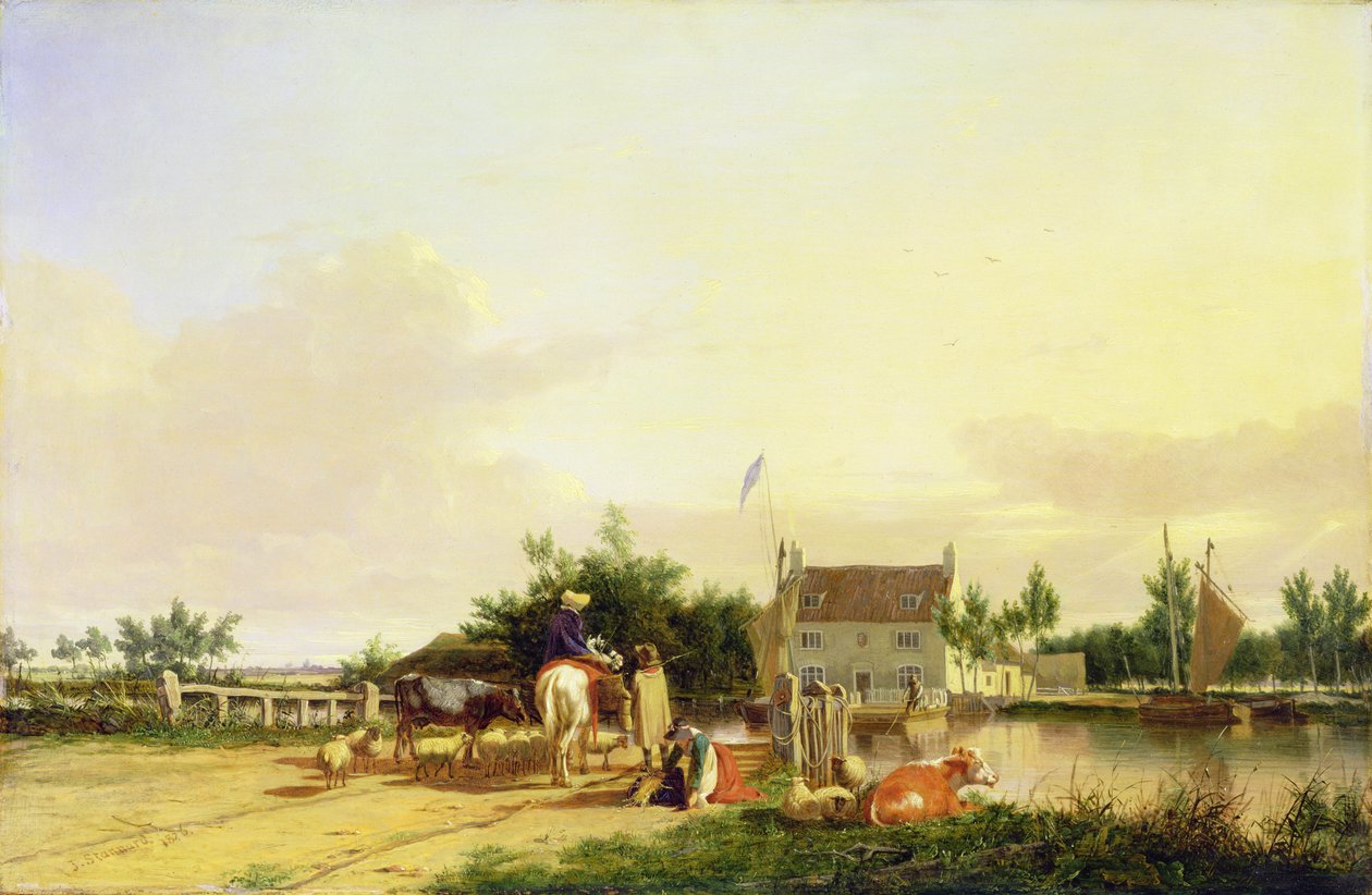 Balsa de Buckenham no rio Yare, Norfolk, 1826 de Joseph Stannard