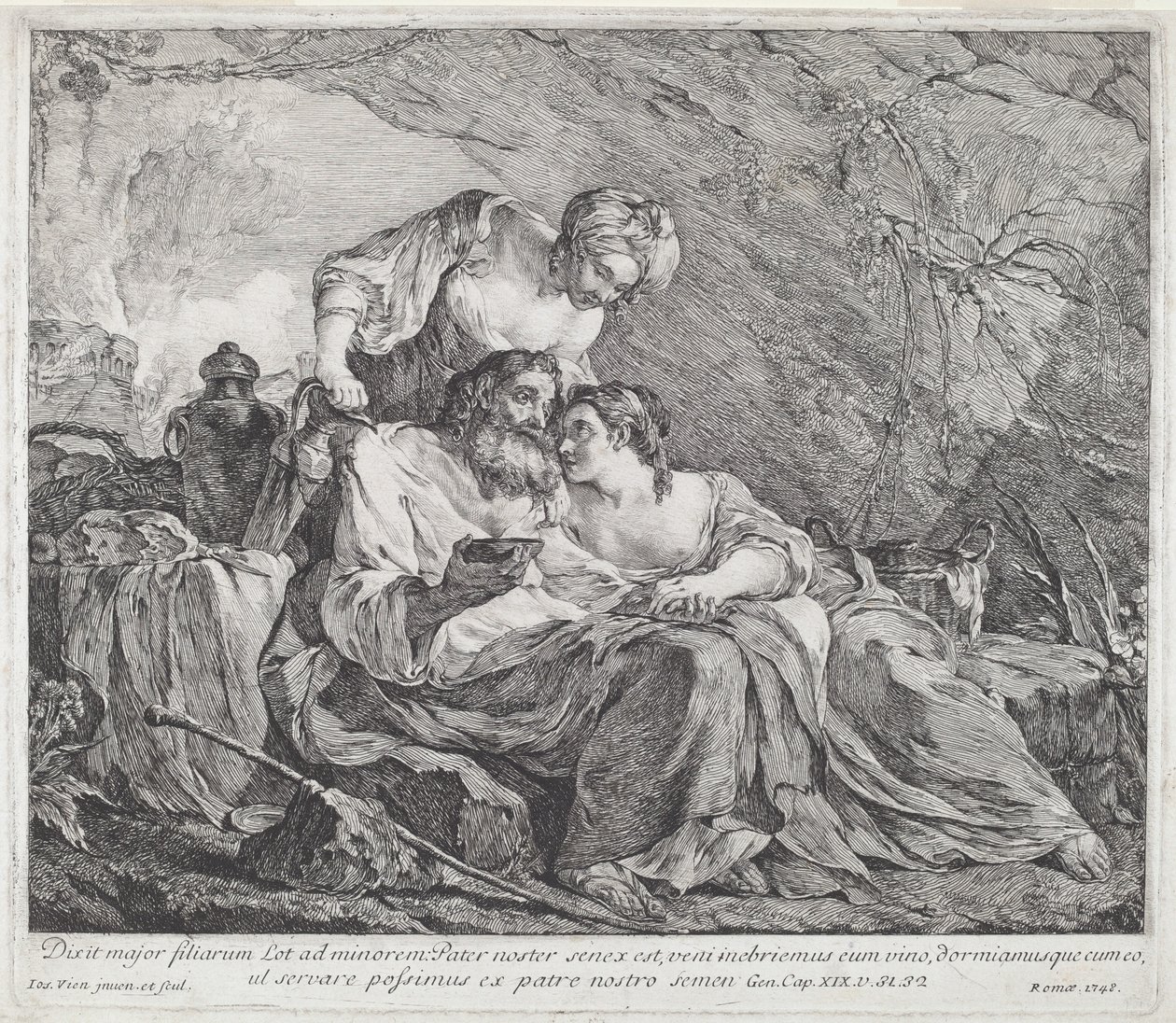 Ló e suas filhas de Joseph Marie Vien