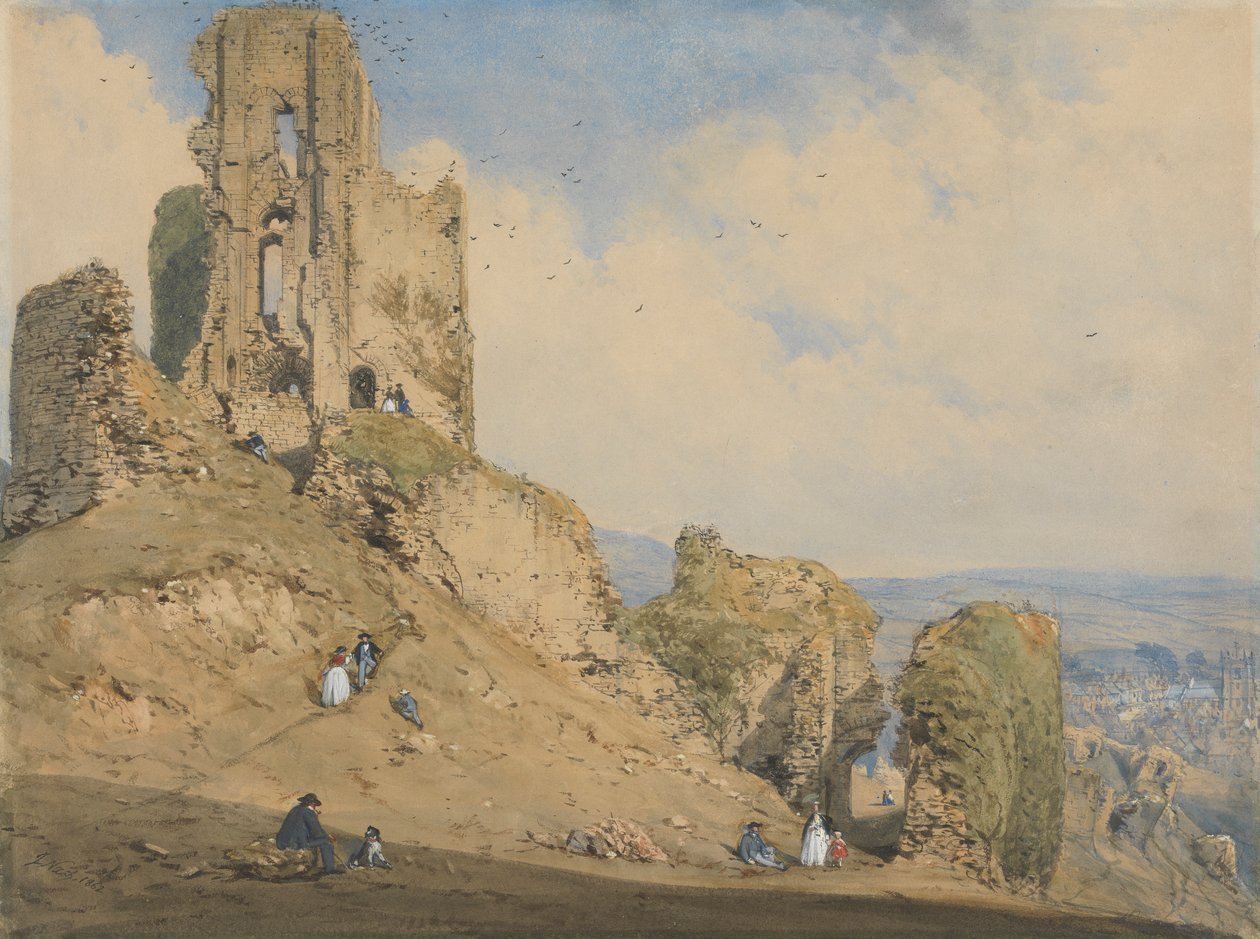 Castelo de Corfe, Dorset de Joseph Nash