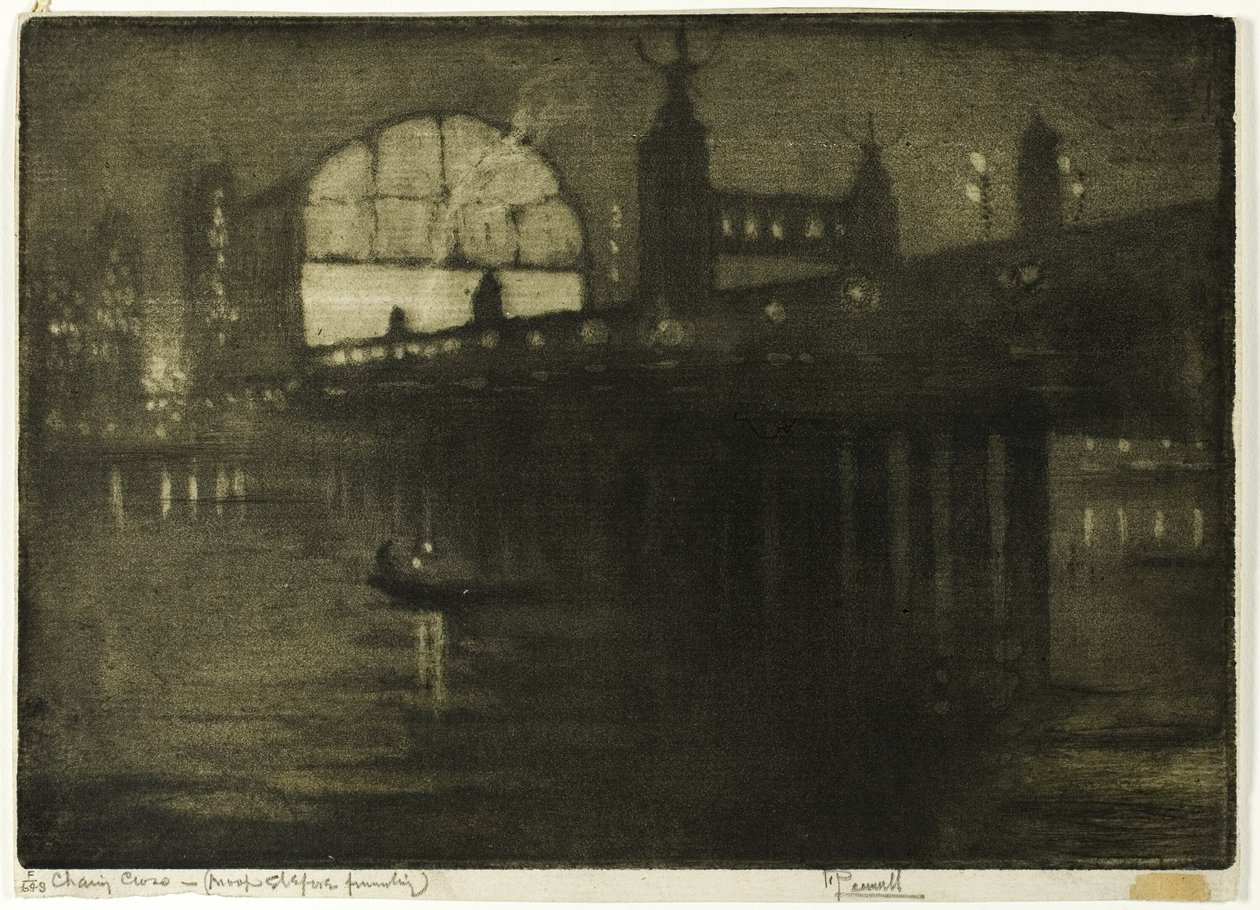 Charing Cross à noite de Joseph Pennell