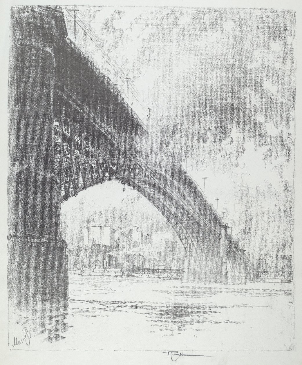 Ponte Eads, St. Louis, 1919. de Joseph Pennell