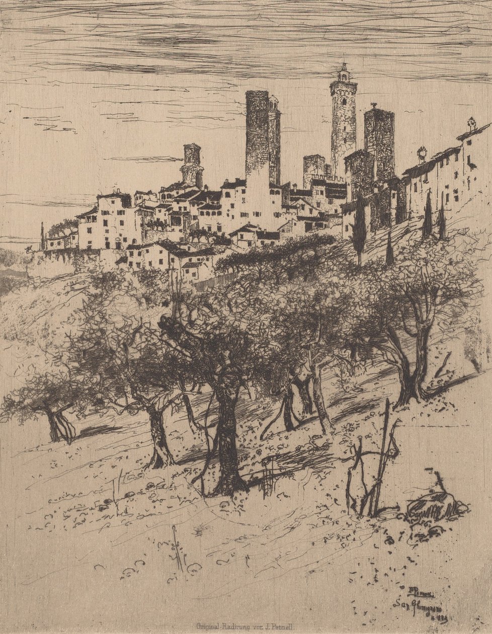 San Gimignano, 1883. de Joseph Pennell
