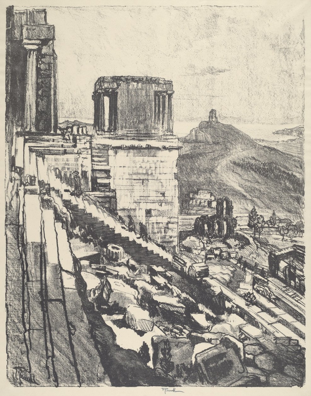 O Templo de Nike, Atenas de Joseph Pennell