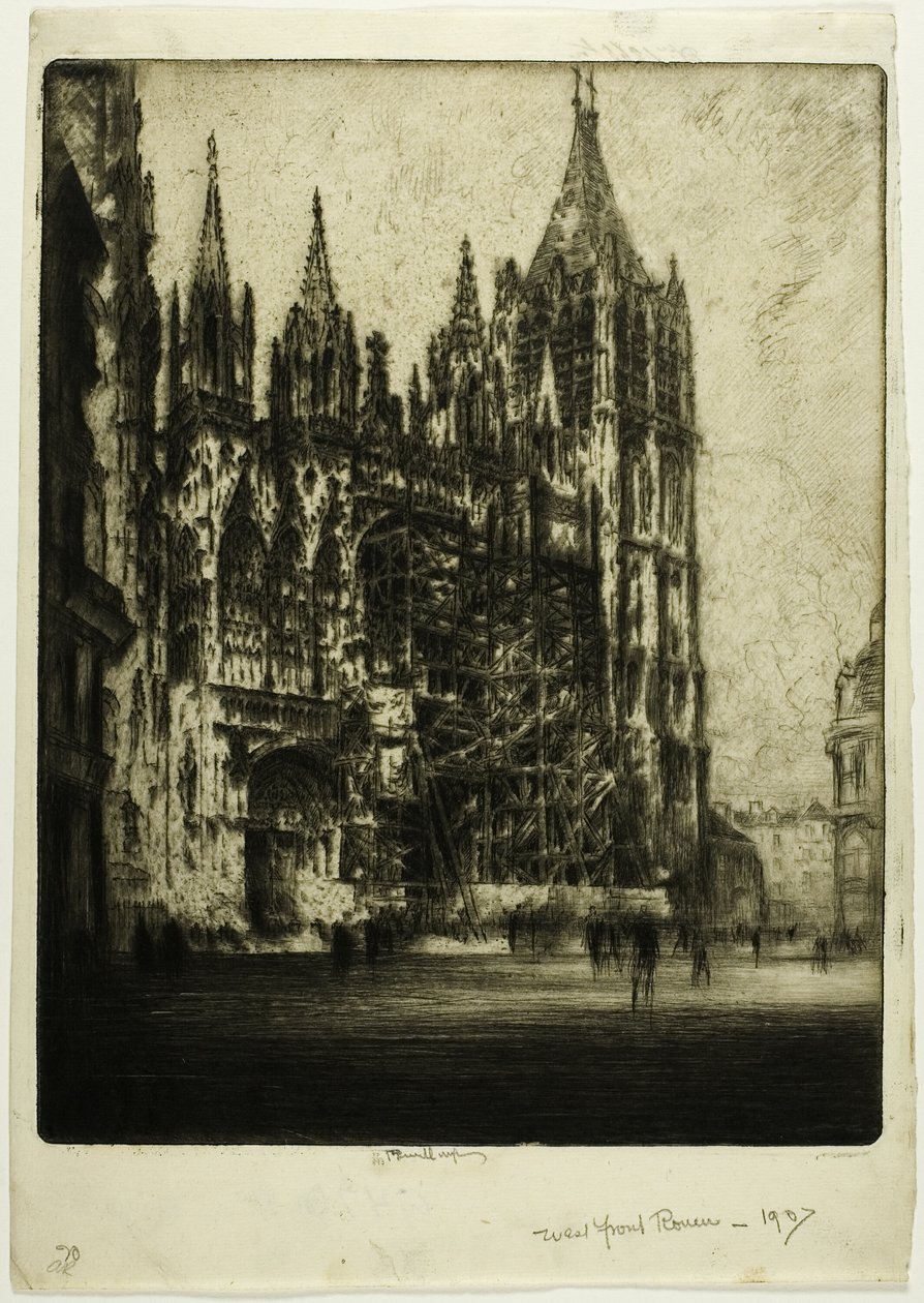 A Frente Oeste, Catedral de Rouen de Joseph Pennell