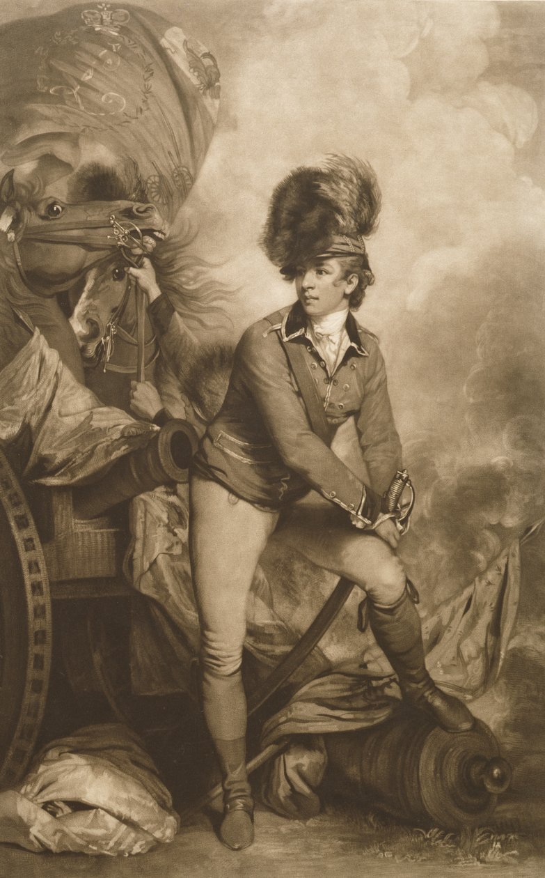 Tenente-Coronel Banastre Tarleton, gravado por John Raphael Smith, 1782 de Joshua Reynolds