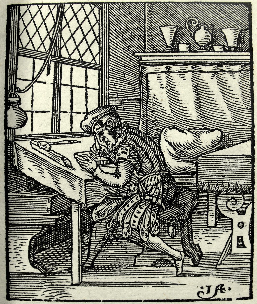 O cortador Woodblock, 1568 de Jost Amman