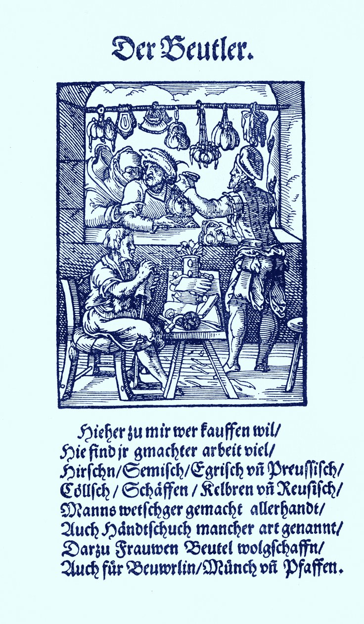 Fabricante de sacos de couro de Jost Amman