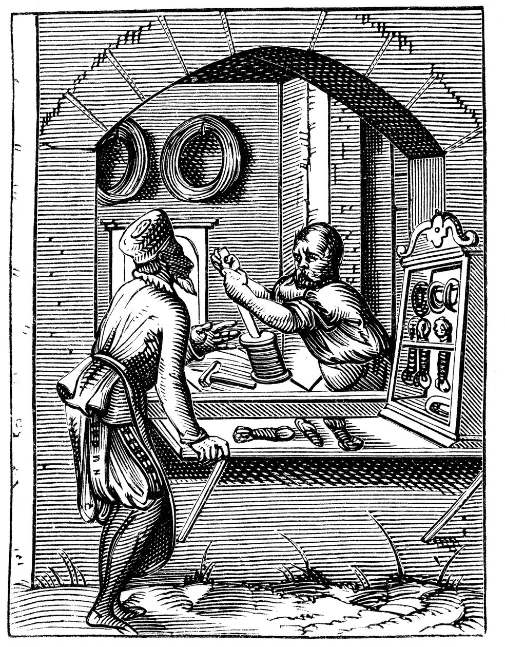 Operário de arame, século XVI de Jost Amman
