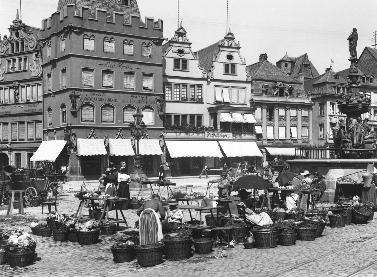 O mercado em Trier, c.1910 de Jousset