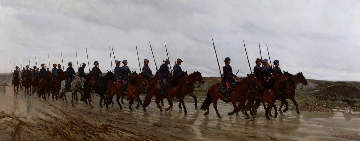 Cossacos em março de Jozef Marian Chemonski