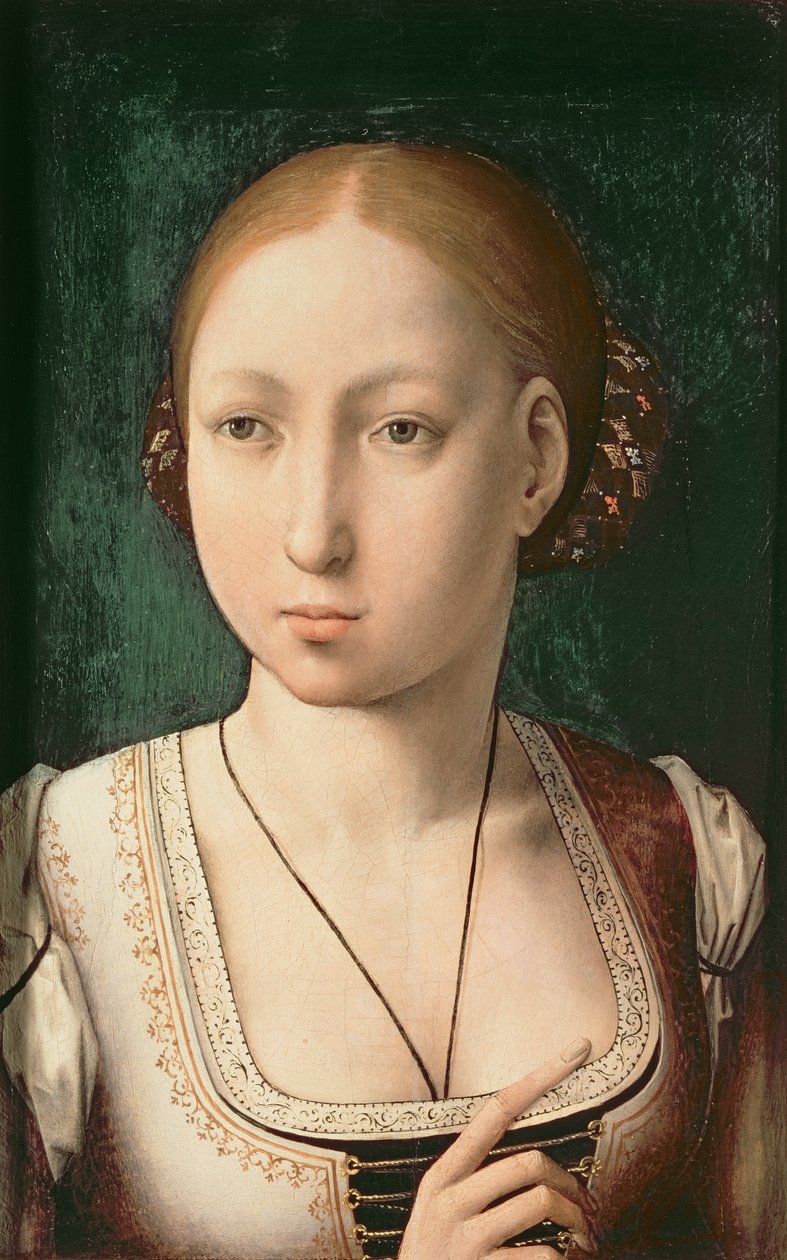 Juana ou Joana de Castela, chamada "A Louca" (1479-1555) filha de Fernando II de Aragão (1452-1516) e Isabella de Castela (1451-1504), 1500 (painel) de Juan de Flandes