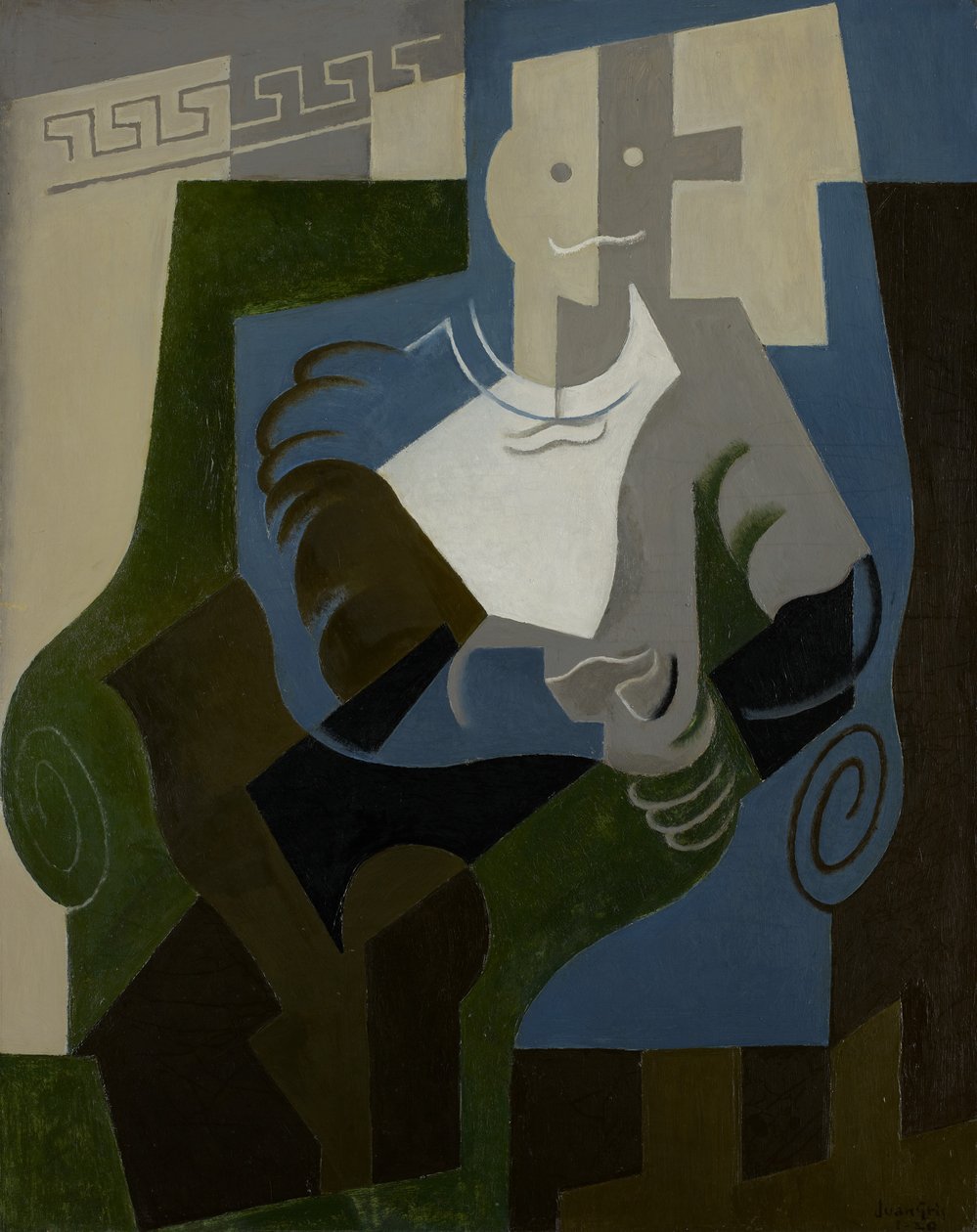 Arlequim Assentado, c.1920 de Juan Gris
