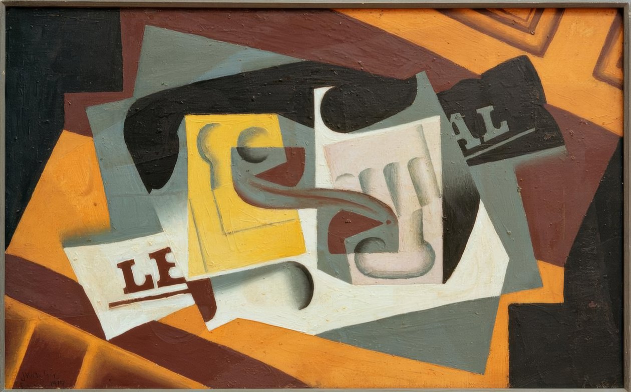 Vidro e jornal de Juan Gris