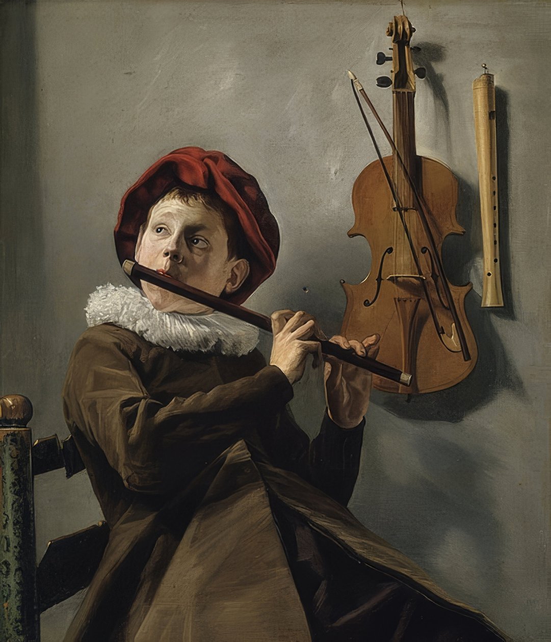 Rapaz com flauta. 1630s de Judith Leyster