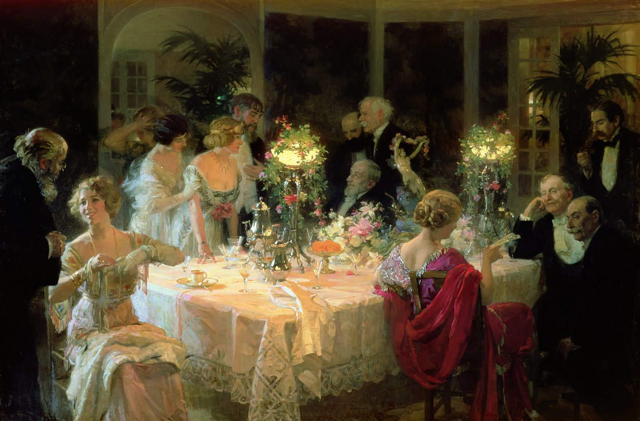 O fim do jantar, 1913 de Jules Alexandre Gruen or Grun