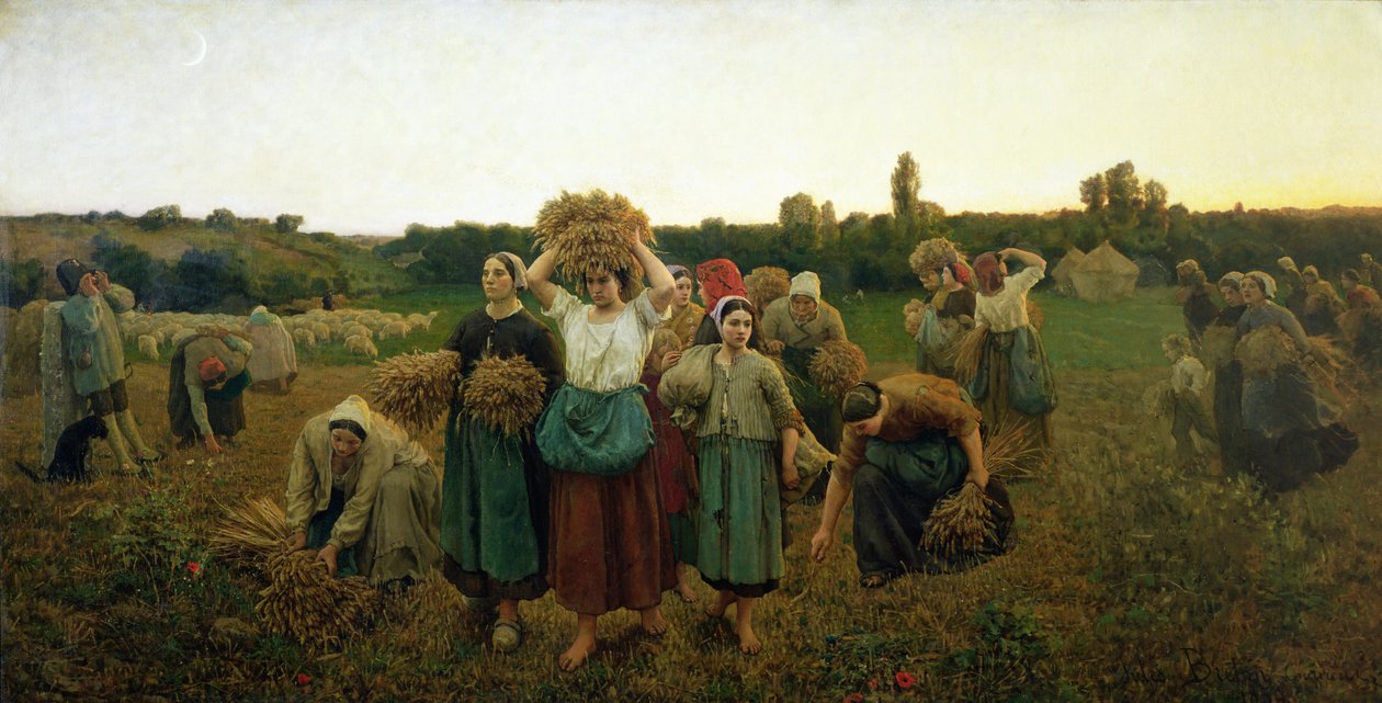 Ligando para os Gleaners, 1859 de Jules Breton