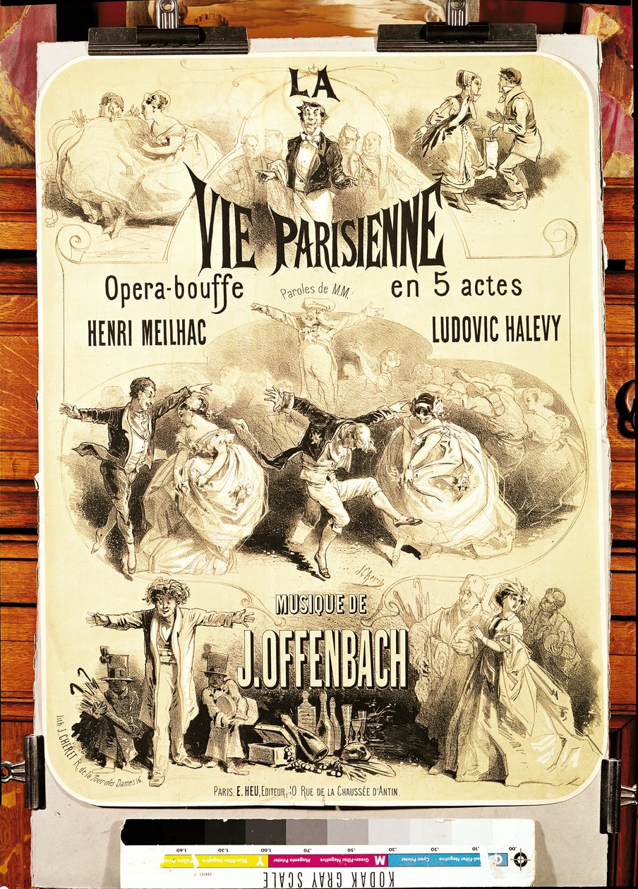 Cartaz publicitário &39;A vida parisiense&39;, uma opereta de Jacques Offenbach (1819-1890) 1886 de Jules Cheret