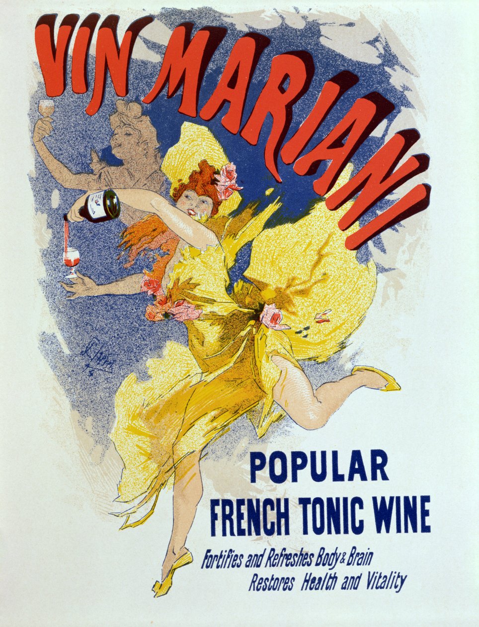 Poster publicidade &39;Mariani Wine&39;, um popular vinho tónico francês, 1894 de Jules Cheret