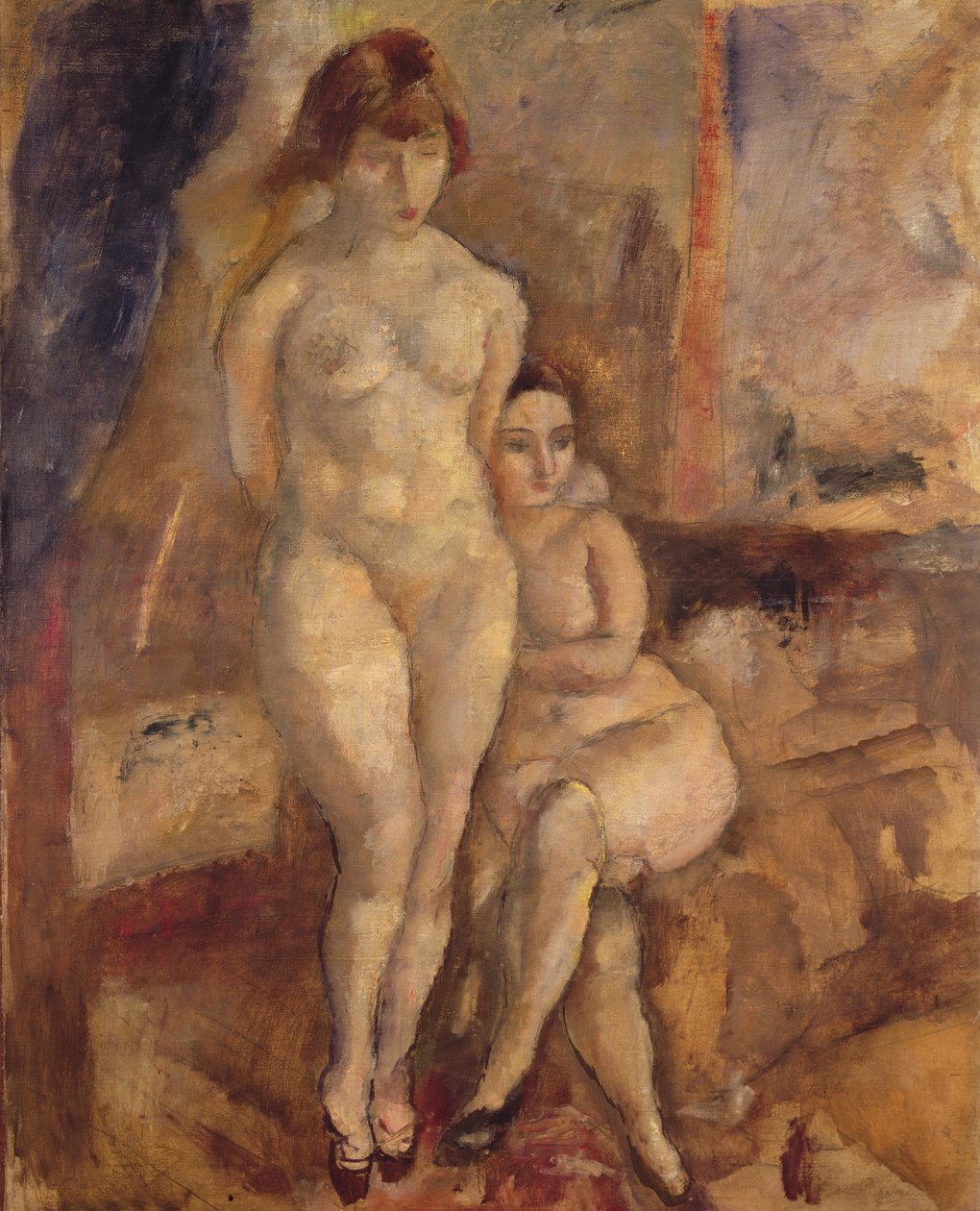 Os dois modelos, c.1928 de Jules Pascin