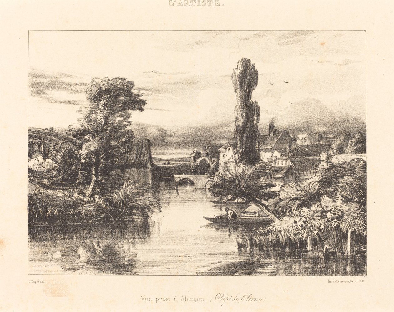 Vista em Alençon de Jules Dupré