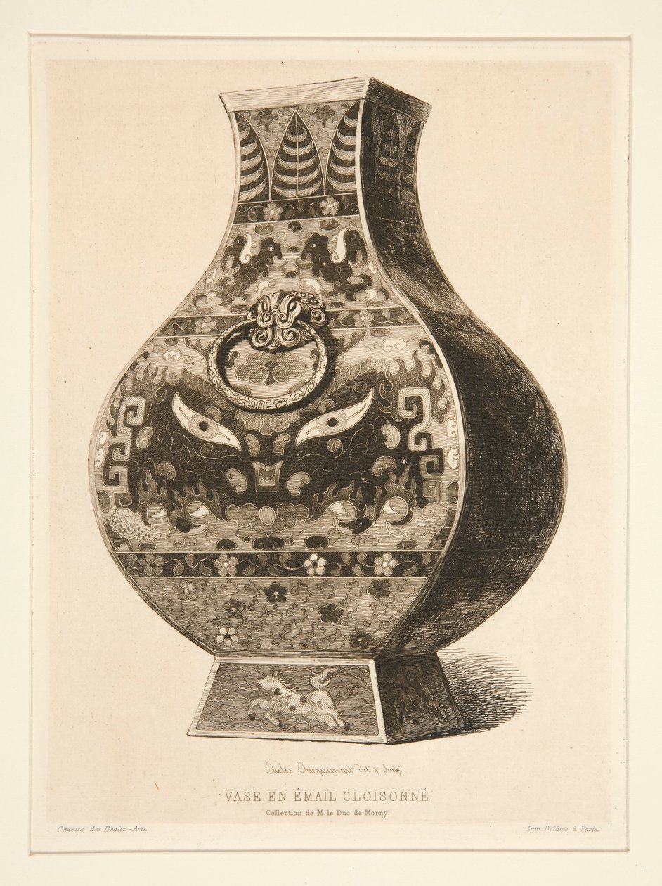 Vaso de esmalte de Jules Ferdinand Jacquemart