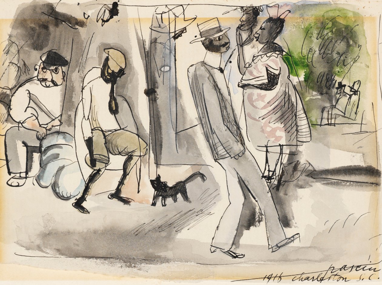 Números e Gato no Parque de Jules Pascin