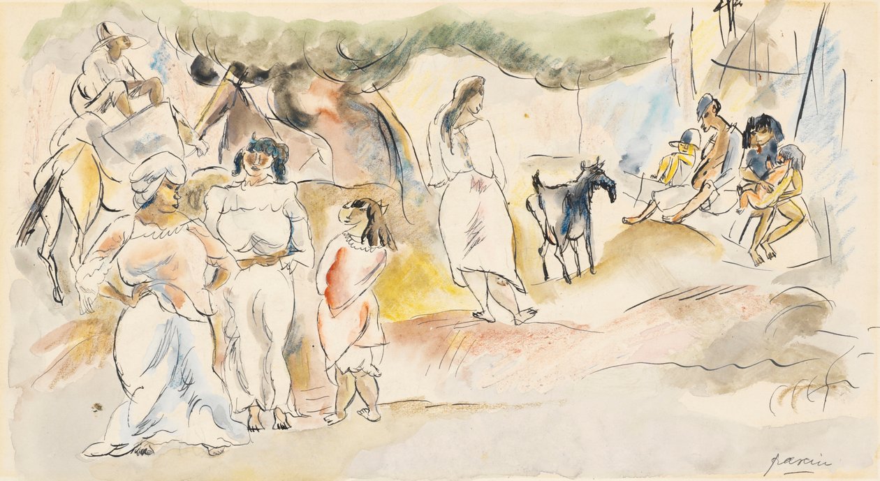 Figuras do Sul e Cabra (wc no papel) de Jules Pascin