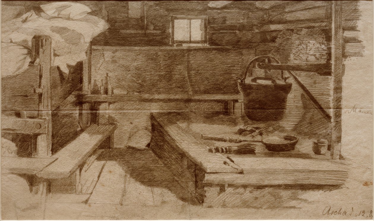 Interior de uma casa de campo de Julius Adam