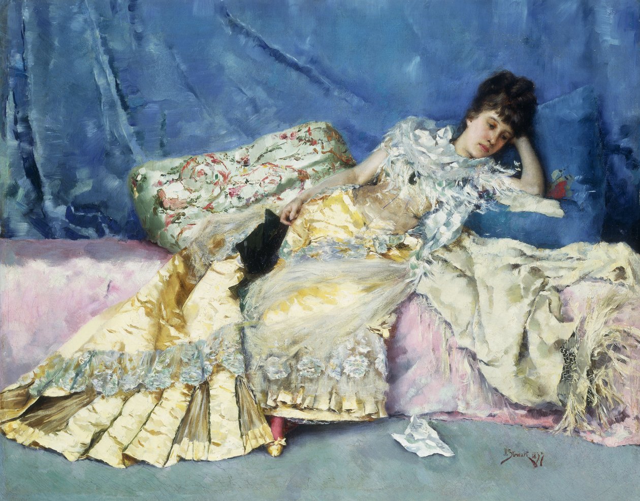 Senhora em um divã, 1877 de Julius Leblanc Stewart
