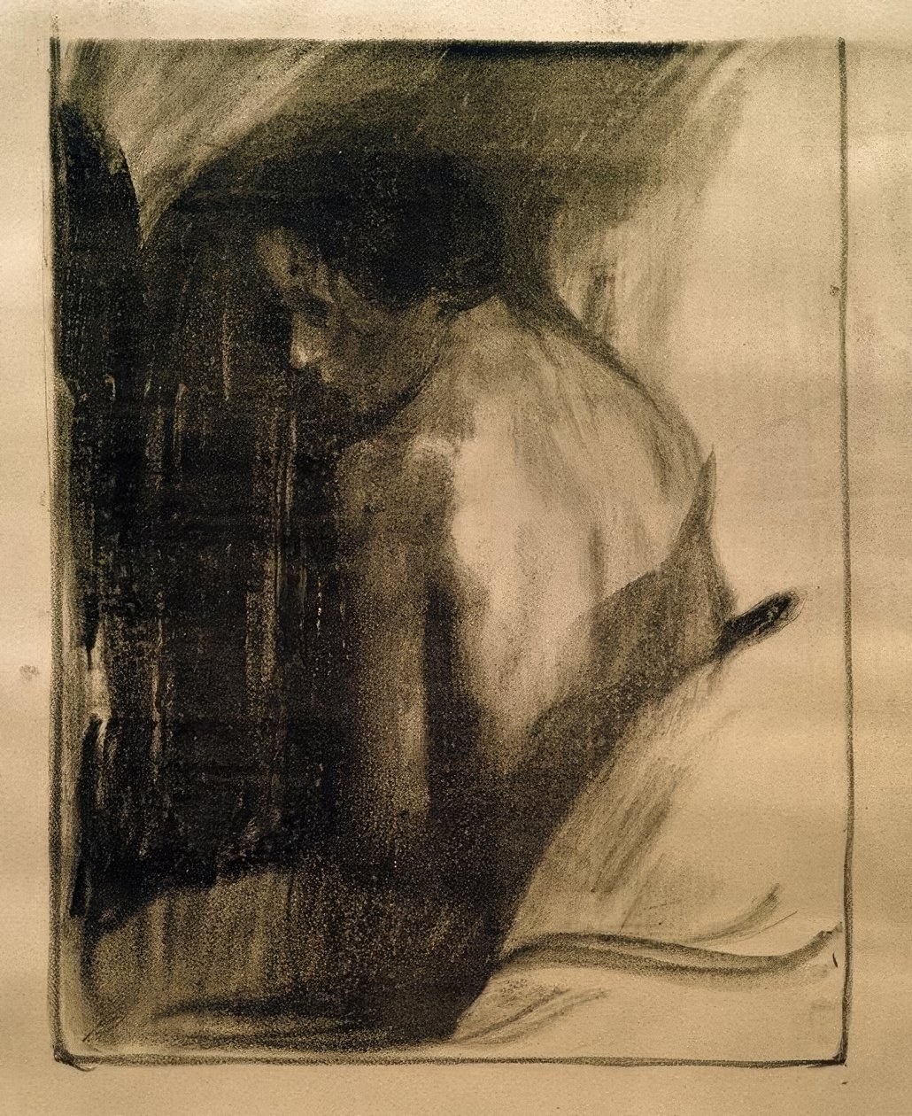 Ato de costas feminino de Käthe Kollwitz