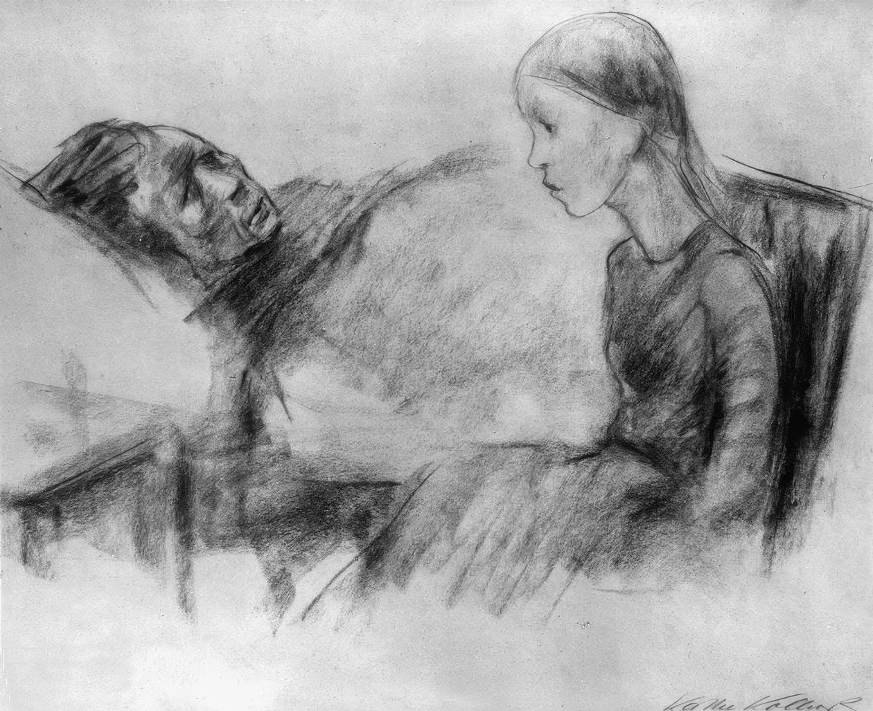 A mãe doente de Käthe Kollwitz