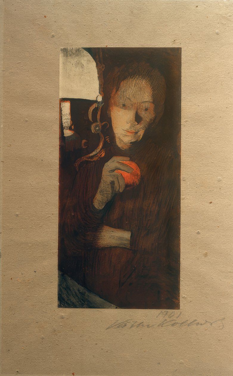 Mulher com laranja de Käthe Kollwitz