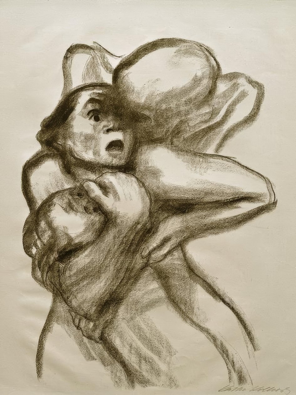 K.Kollwitz, a morte agarra uma mulher de Käthe Kollwitz
