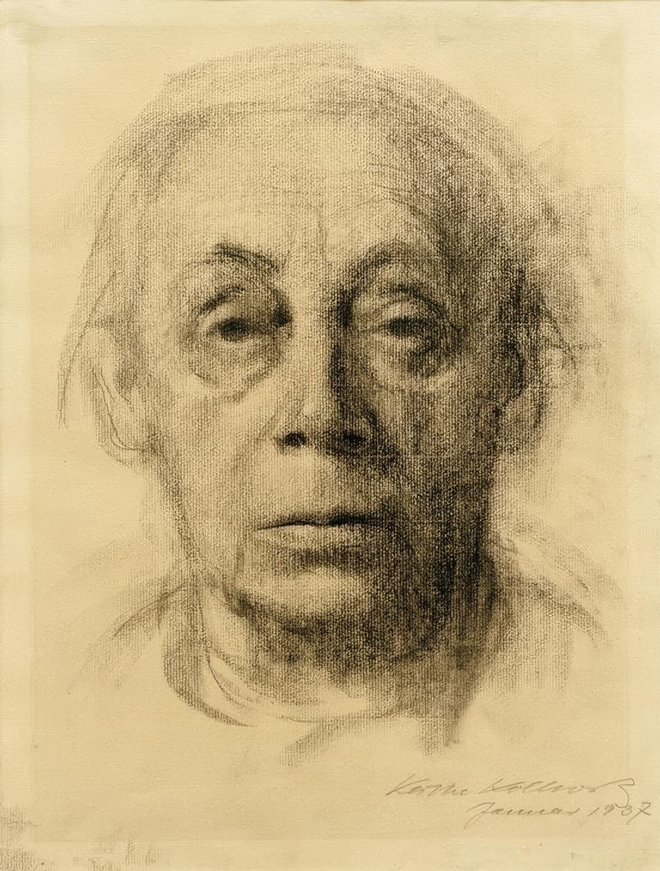 Auto-retrato em face de Käthe Kollwitz