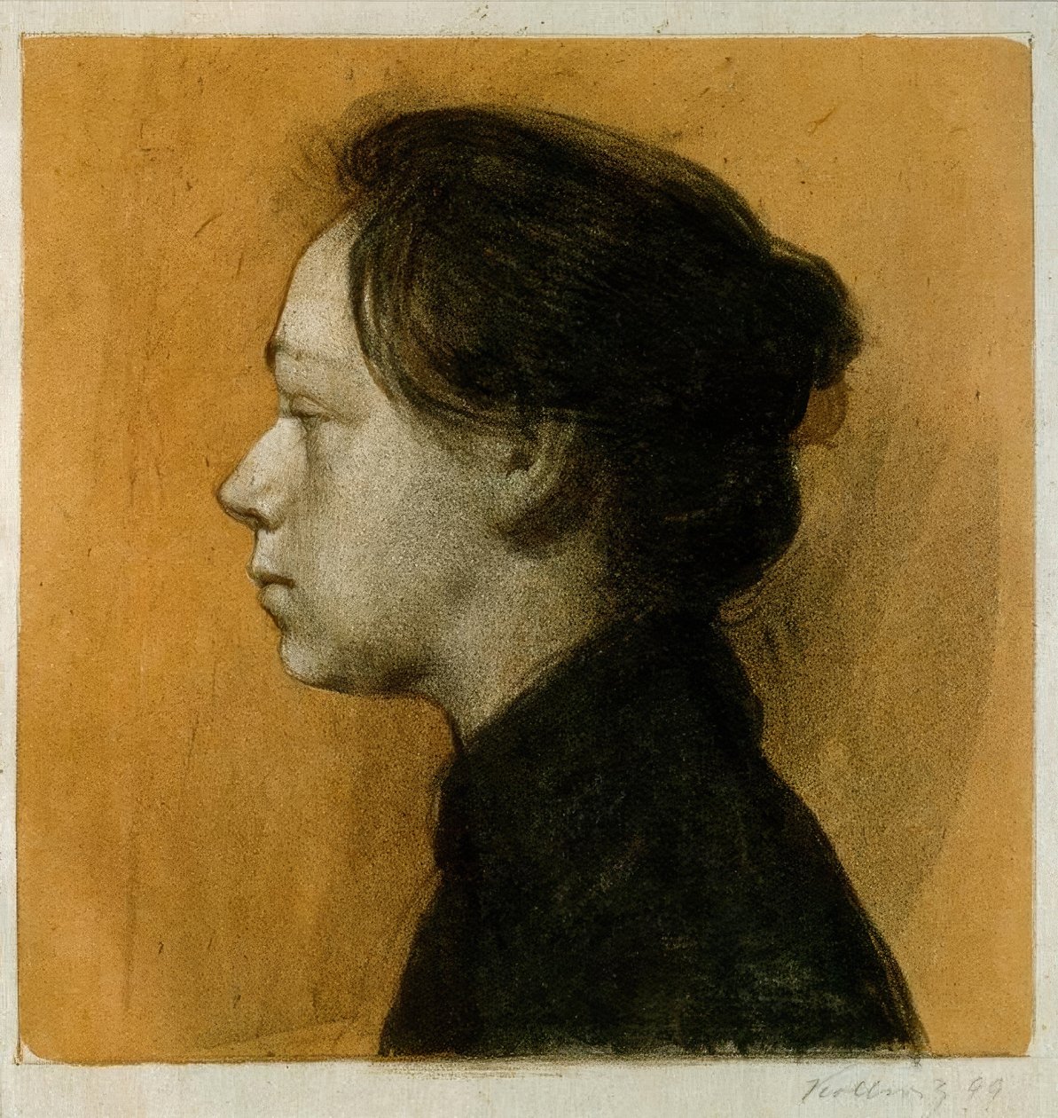 Auto-retrato de perfil à esquerda II de Käthe Kollwitz