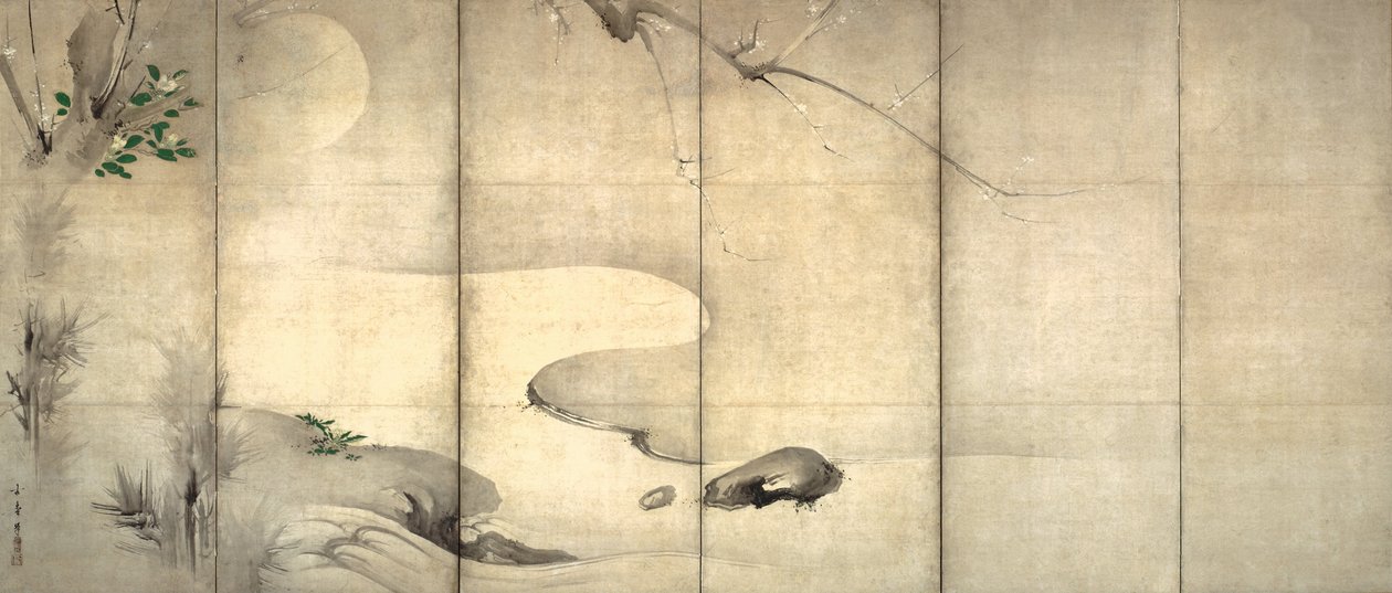 Pinho e ameixa por luar de Kaiho Yusho