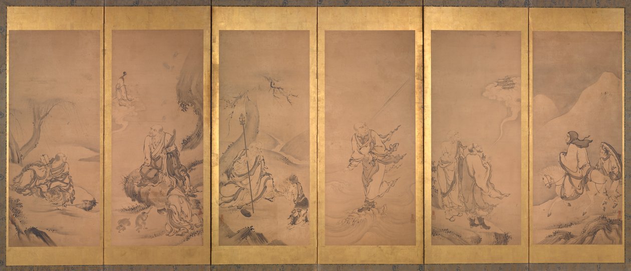 Patriarcas budistas, daoístas e confucionistas de Kano Sanraku