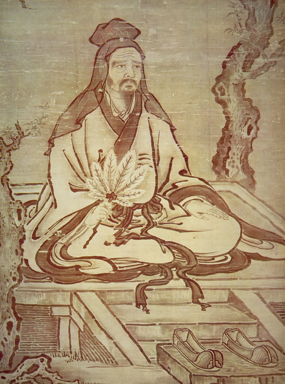 Confúcio (tinta sobre papel) de Kano Tanyu