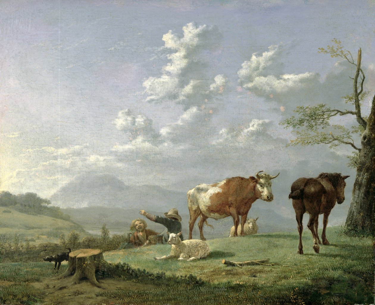 Paisagem pastoral, c.1650 de Karel Dujardin
