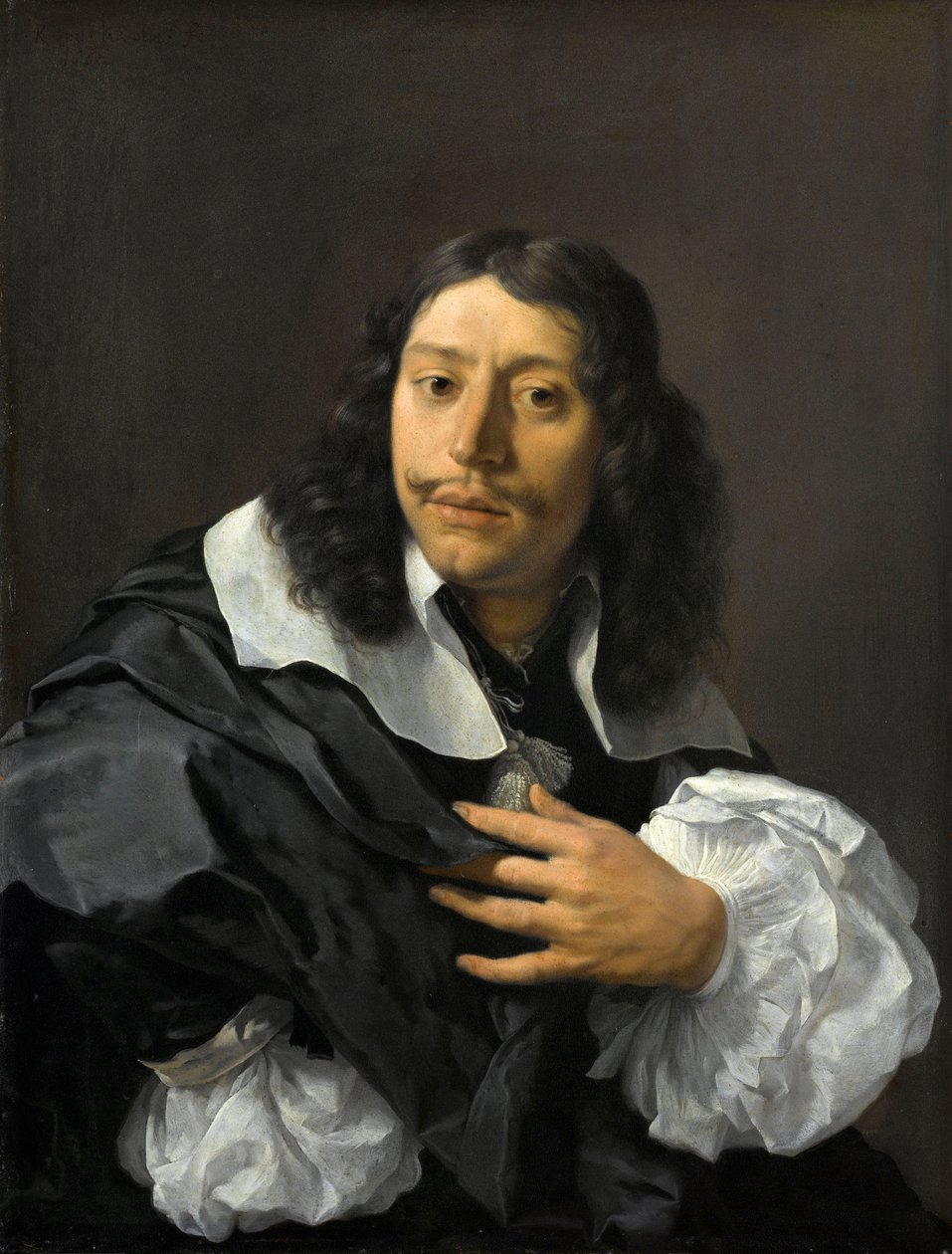 Auto-retrato, 1662 (óleo em cobre) de Karel Dujardin