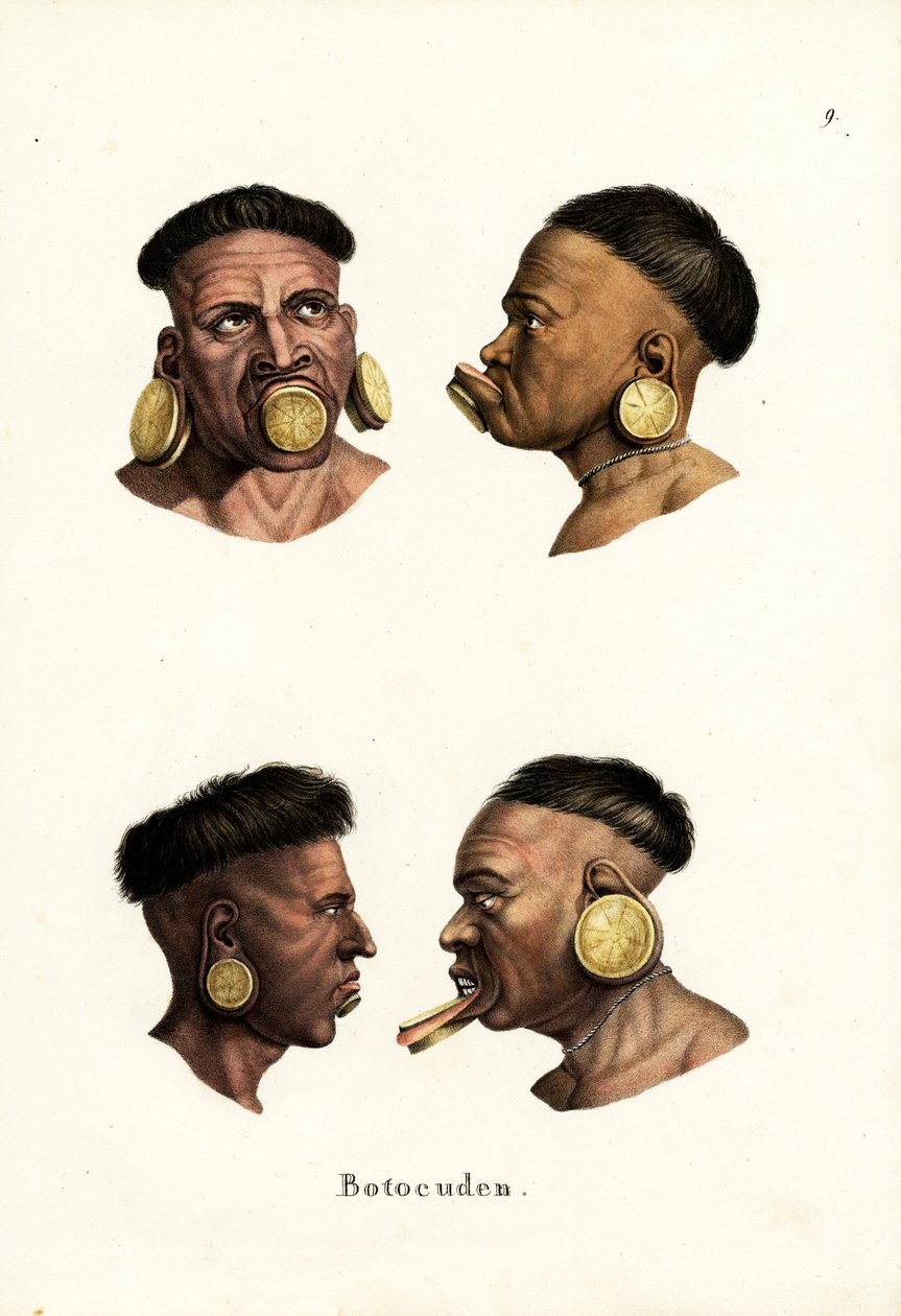 Povo Botocudo, 1824 de Karl Joseph Brodtmann