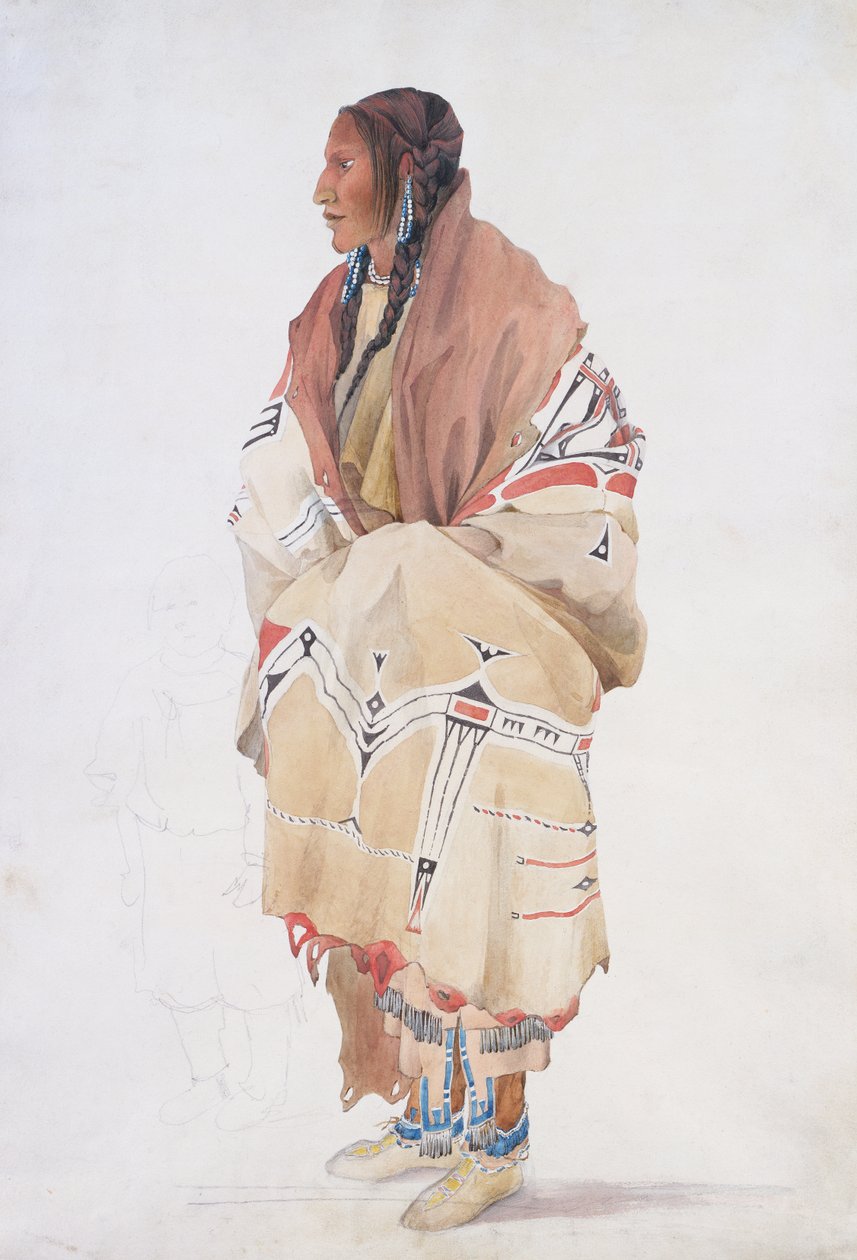 Chan-cha-wi-art-win, Teton para homem de Karl Bodmer